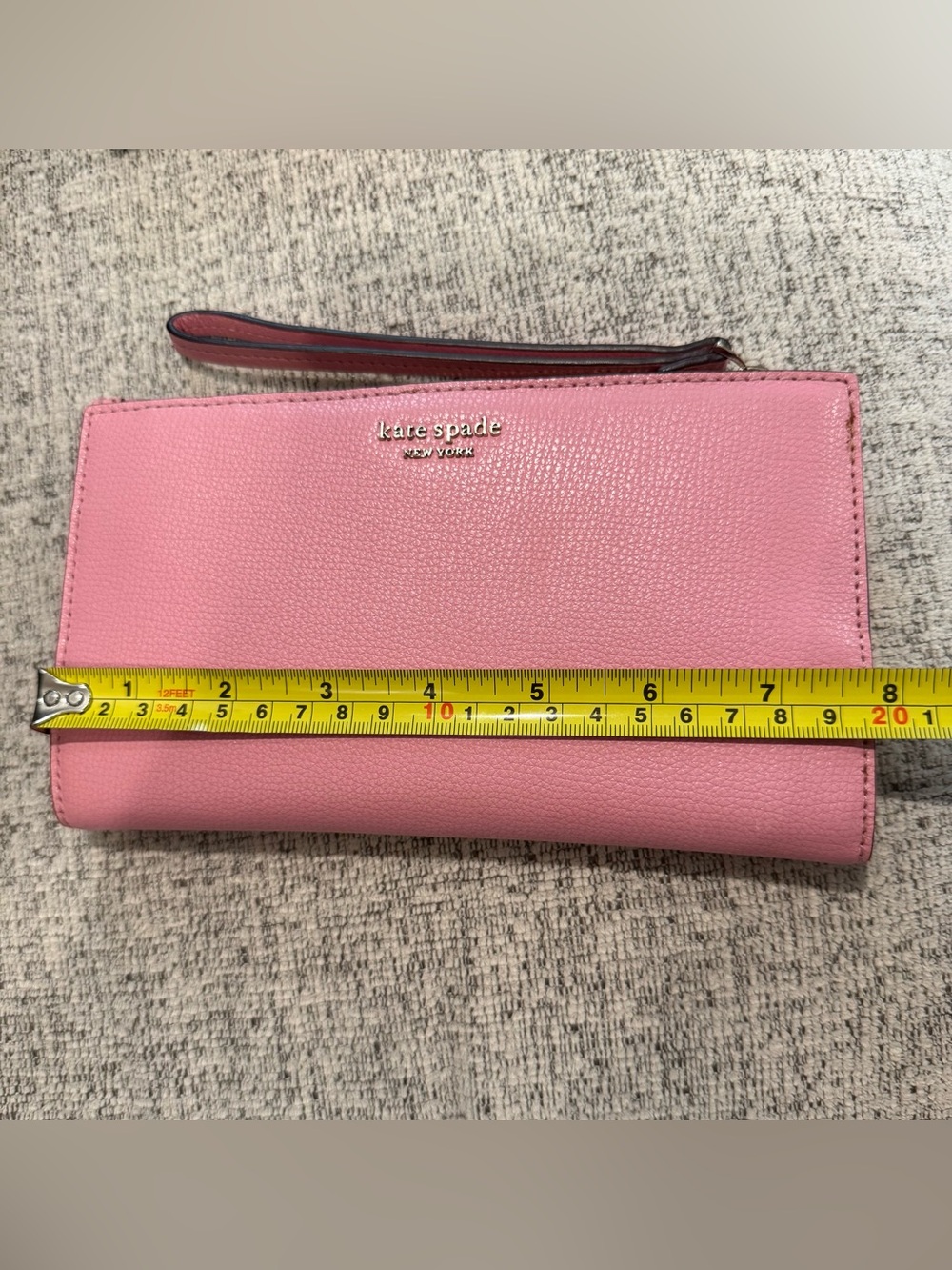 kate spade Pink Pebbled Leather Wristlet Clutch